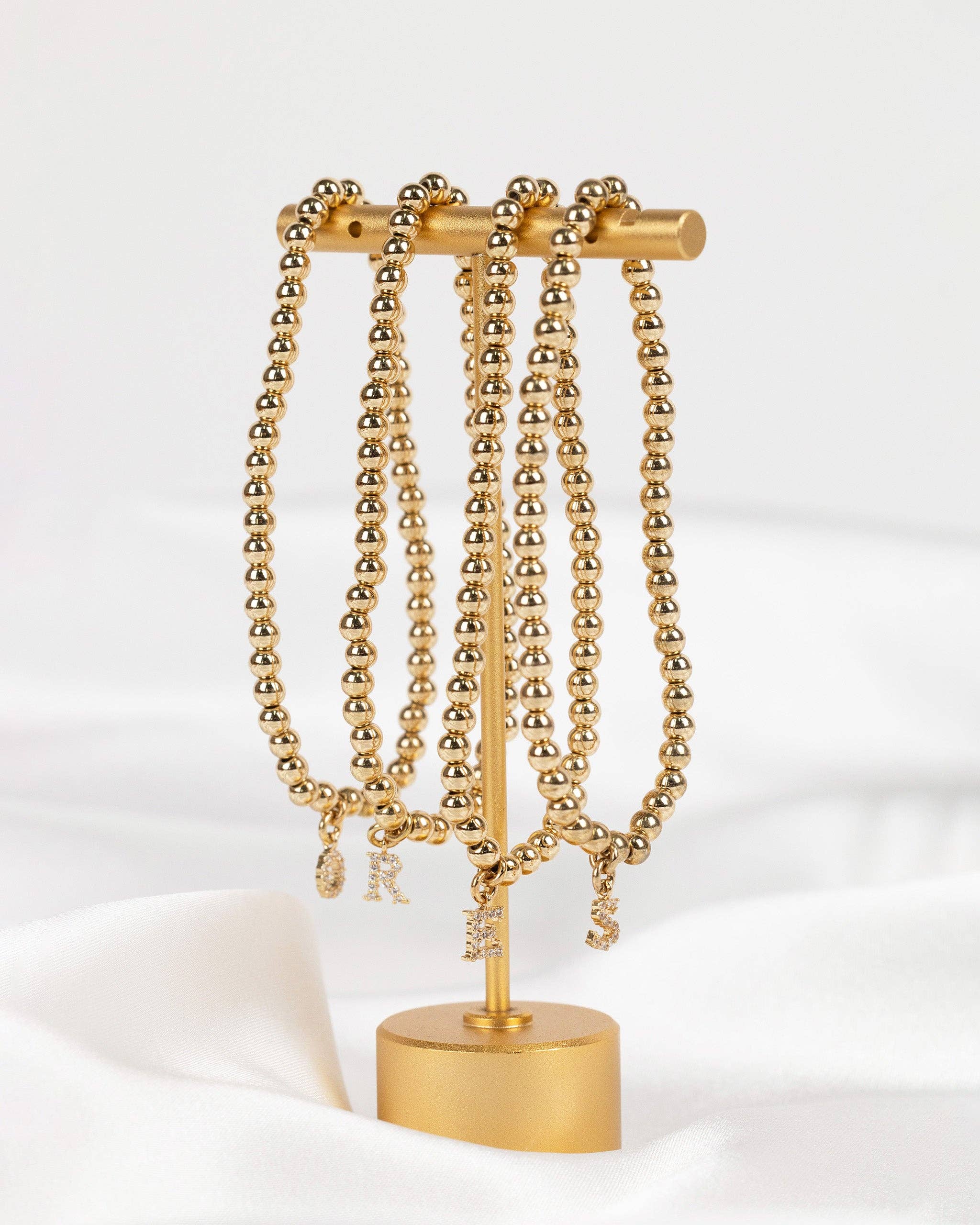 Sessori - Wholesale Charm/Dangle Bracelet - CZ Pave Letter Initial Stretch Bracelet26