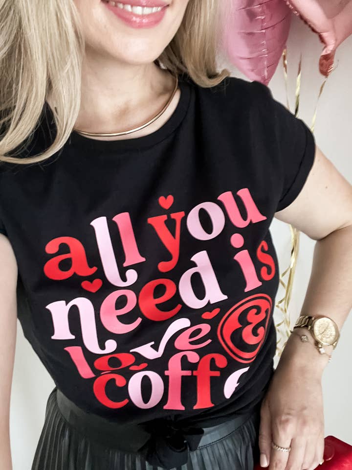 Kiss Couture - Wholesale Screen Printed T-Shirt - Women's - Love & Coffee — shirt