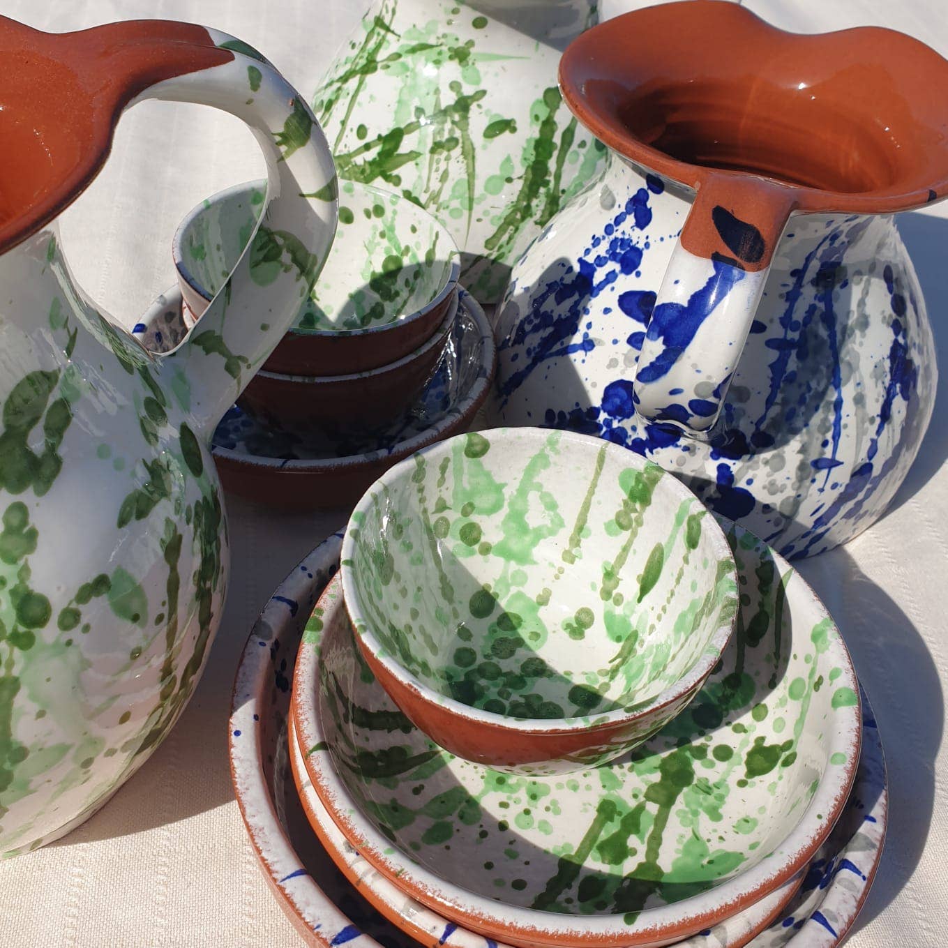 Jarapa – wholesale Pitcher – Hand Painted Jaspe Ceramic Pitcher Jug1