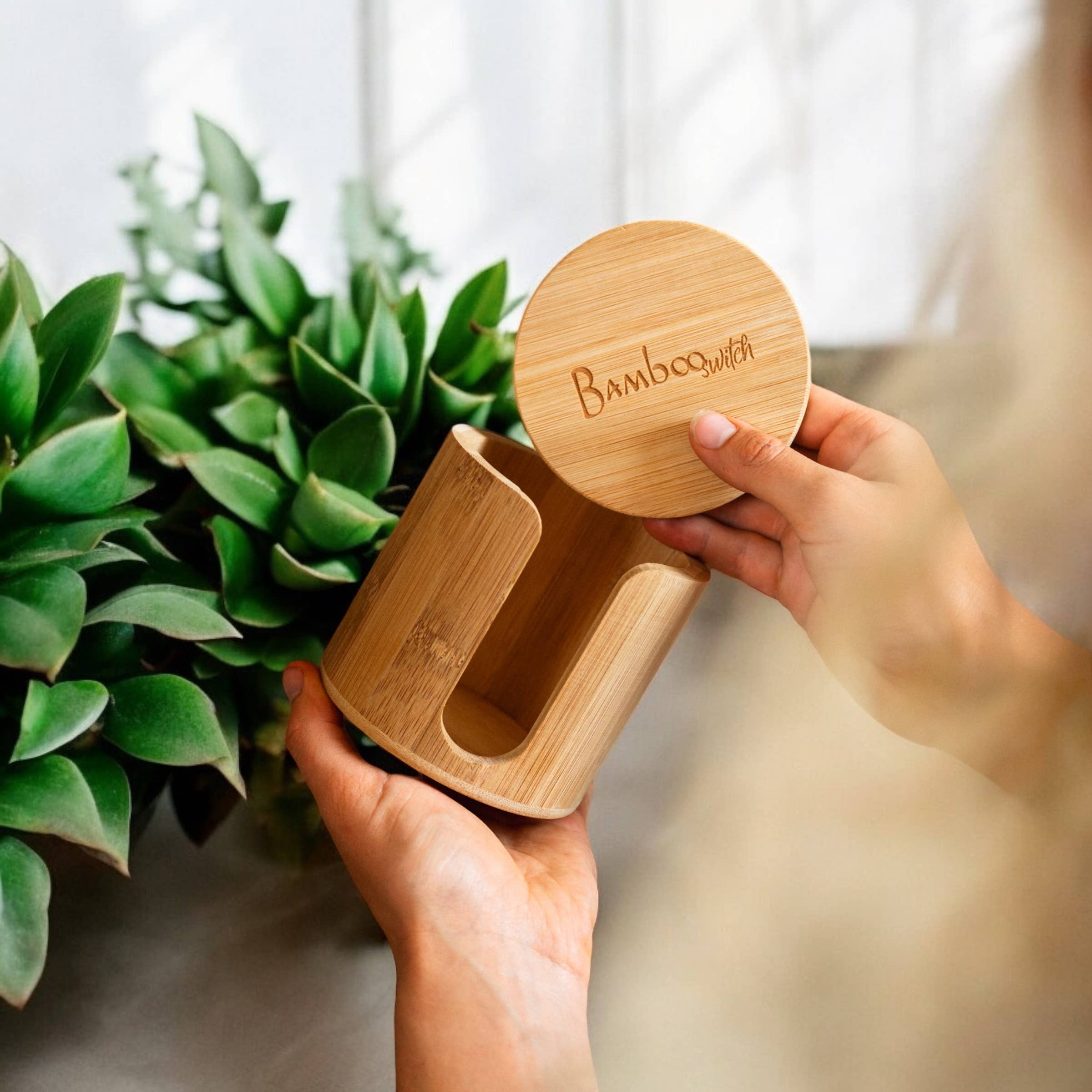 Bamboo Switch – wholesale Bomullsrondeller – Bambuhållare för ansiktsrondeller | Julklappsbästsäljare1