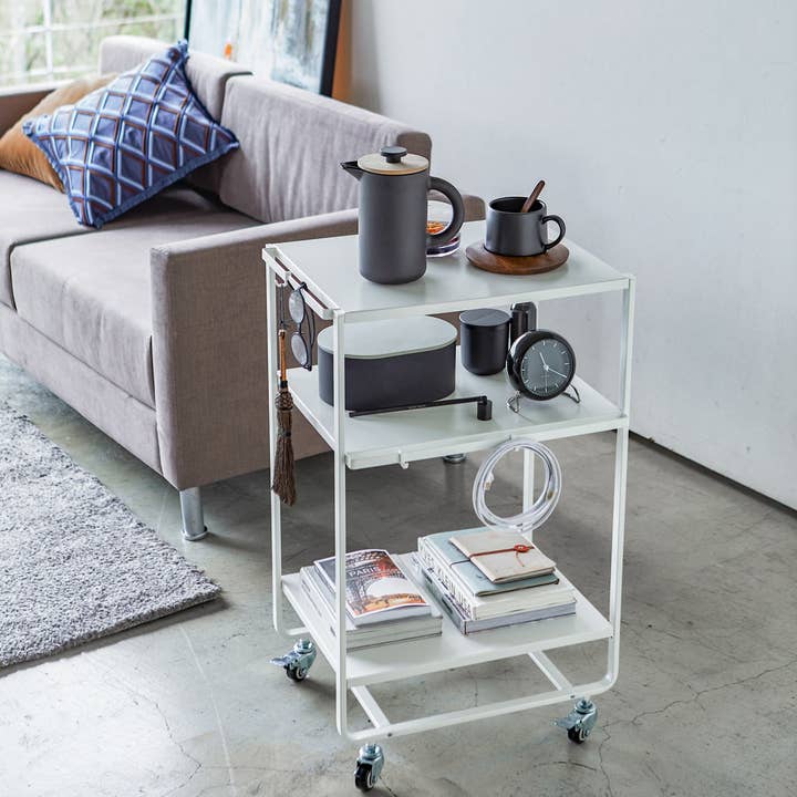 Yamazaki Home - Wholesale Free Standing Shelf - Tower Rolling Utility Cart - Steel