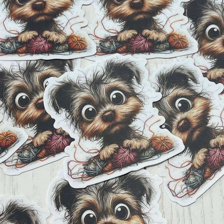 Yorkie Yorkshire terrier Sticker with wool MM for wholesale by Little Smarties YYC