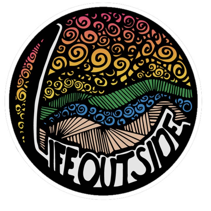 Life Outside Sunset Swirls Doodle Sticker for wholesale by Life Outside Sticker Company