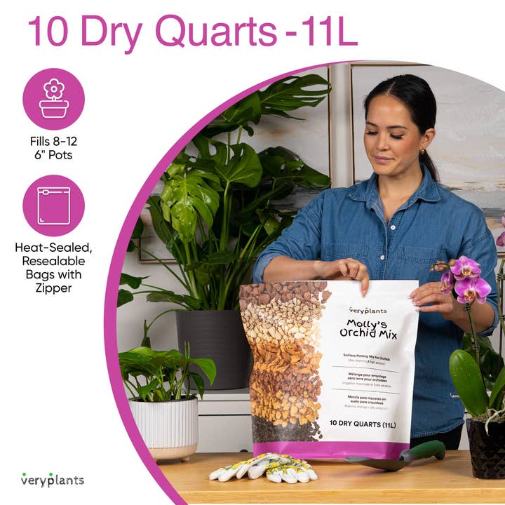 Veryplants Inc - Wholesale Planting/Potting Soil - Molly's Orchid Mix - Premium Soilless Potting Mix- 10 Quarts5