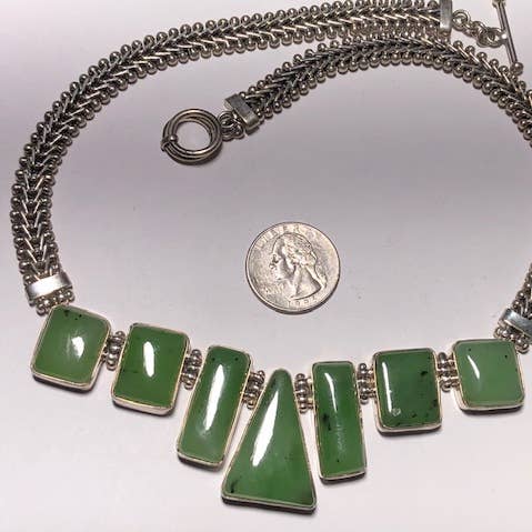 Nephrite Sterling Silver Necklace 2 for wholesale by Elite Gems