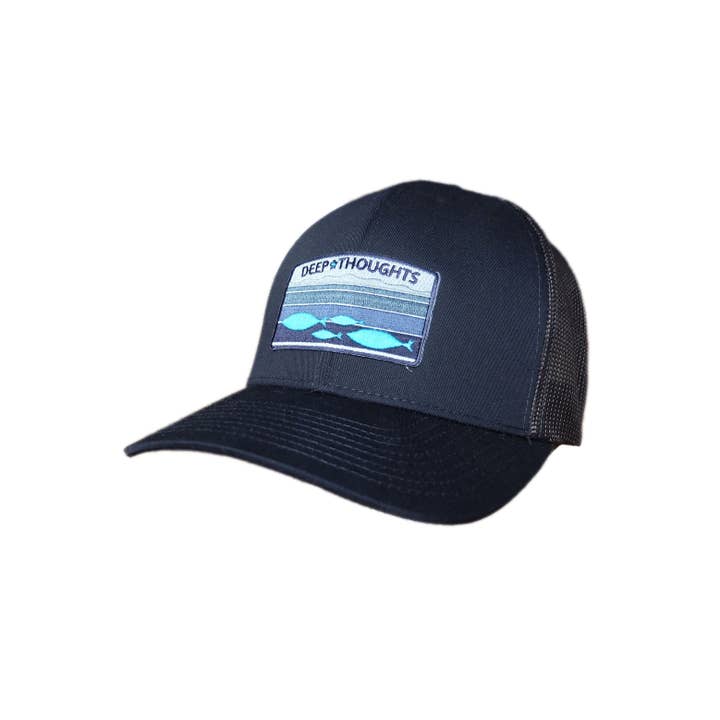 'Beneath The Surface' Fishing Patch Hat - Navy/Navy for wholesale by Deep Thoughts Designs
