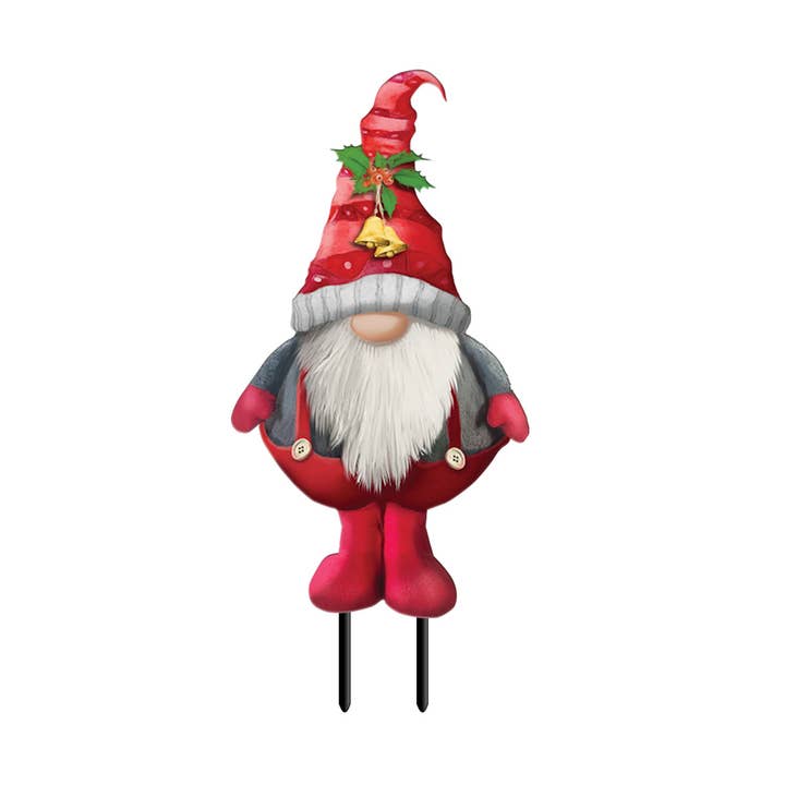 Christmas Winter Gnome Metal Yard Art 30" x 13" for wholesale by Briarwood Lane