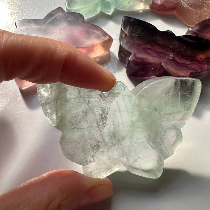Moon Rituals - Wholesale Spiritual stone/crystal - Fluorite Butterfly Carving – Choose Your Size – Calming, Focus & Heart Healing Crystal Décor, Christmas Crystal Gift6