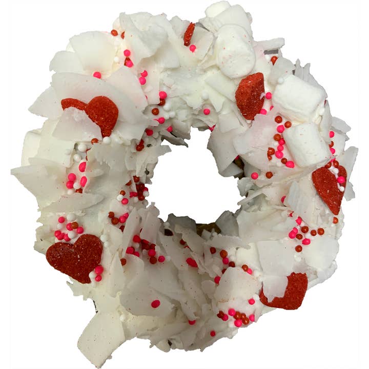 Gourmet Donut, Valentine's Day Pooches & Smooches Donut Dog Treat for wholesale by K9 Granola Factory