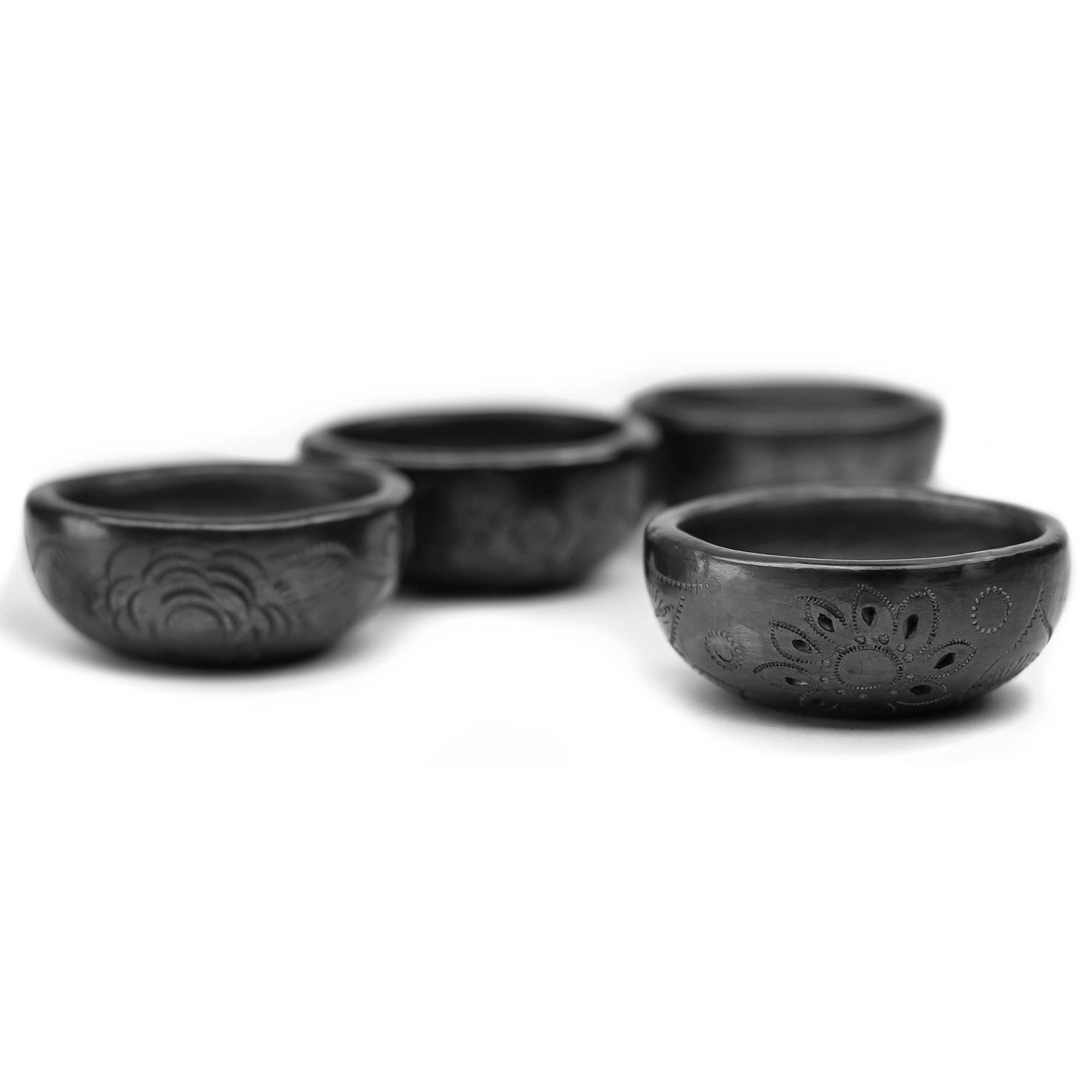MEXTEQUIL - Wholesale Shot Glass - Black Clay Mexican Shot Glasses - Set of 4 - 2 Oz Mezcal Cup4