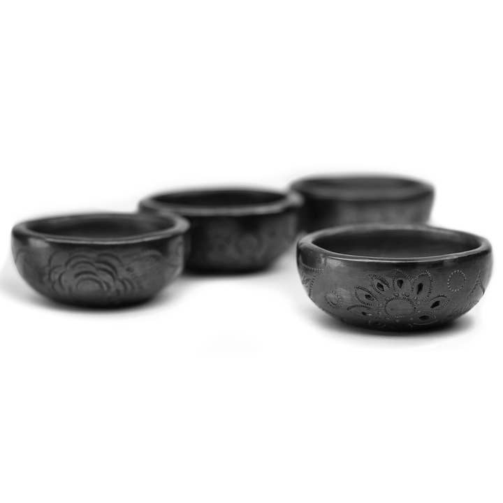 MEXTEQUIL - Wholesale Shot Glass - Black Clay Mexican Shot Glasses - Set of 4 - 2 Oz Mezcal Cup4