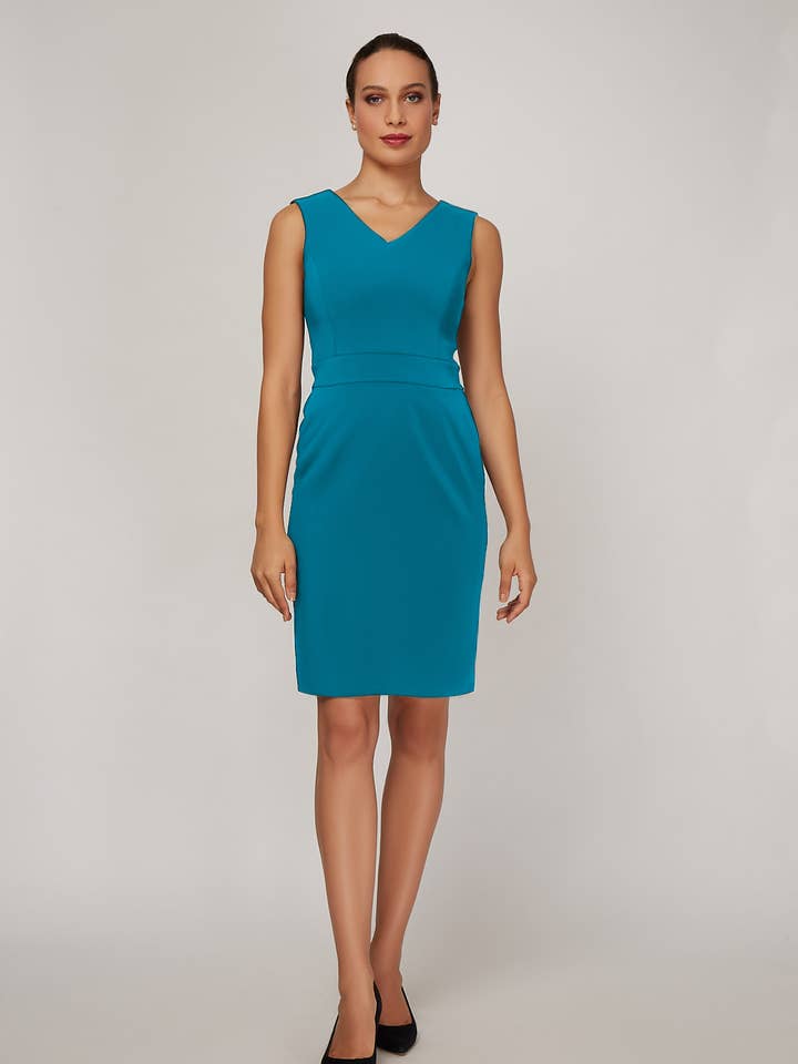 Abito Alyssa con scollo a V posteriore - Verde acqua per la vendita all'ingrosso da parte di Nora Gardner