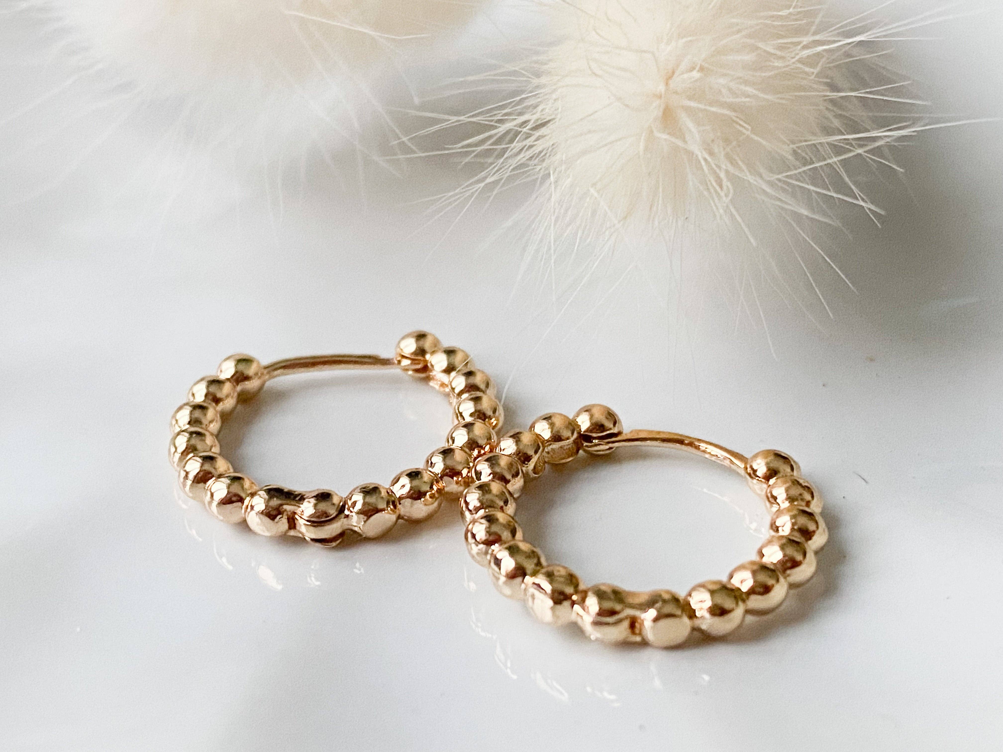 Agaveh girl - Wholesale Hoop Earrings - Beaded Gold Hoops