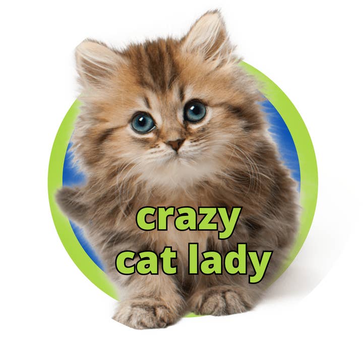 "Crazy Cat Lady" Unicorn Die-Cut Sticker for wholesale by Jaala Spiro