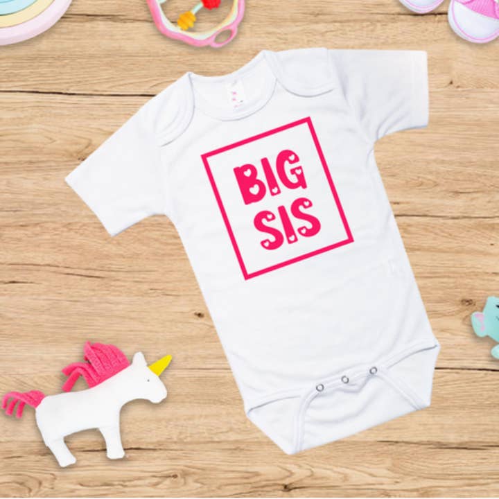 "Big Sis" - Baby Onesie - Promote Your Girl to Big Sister for wholesale by ImprintKidsClothing