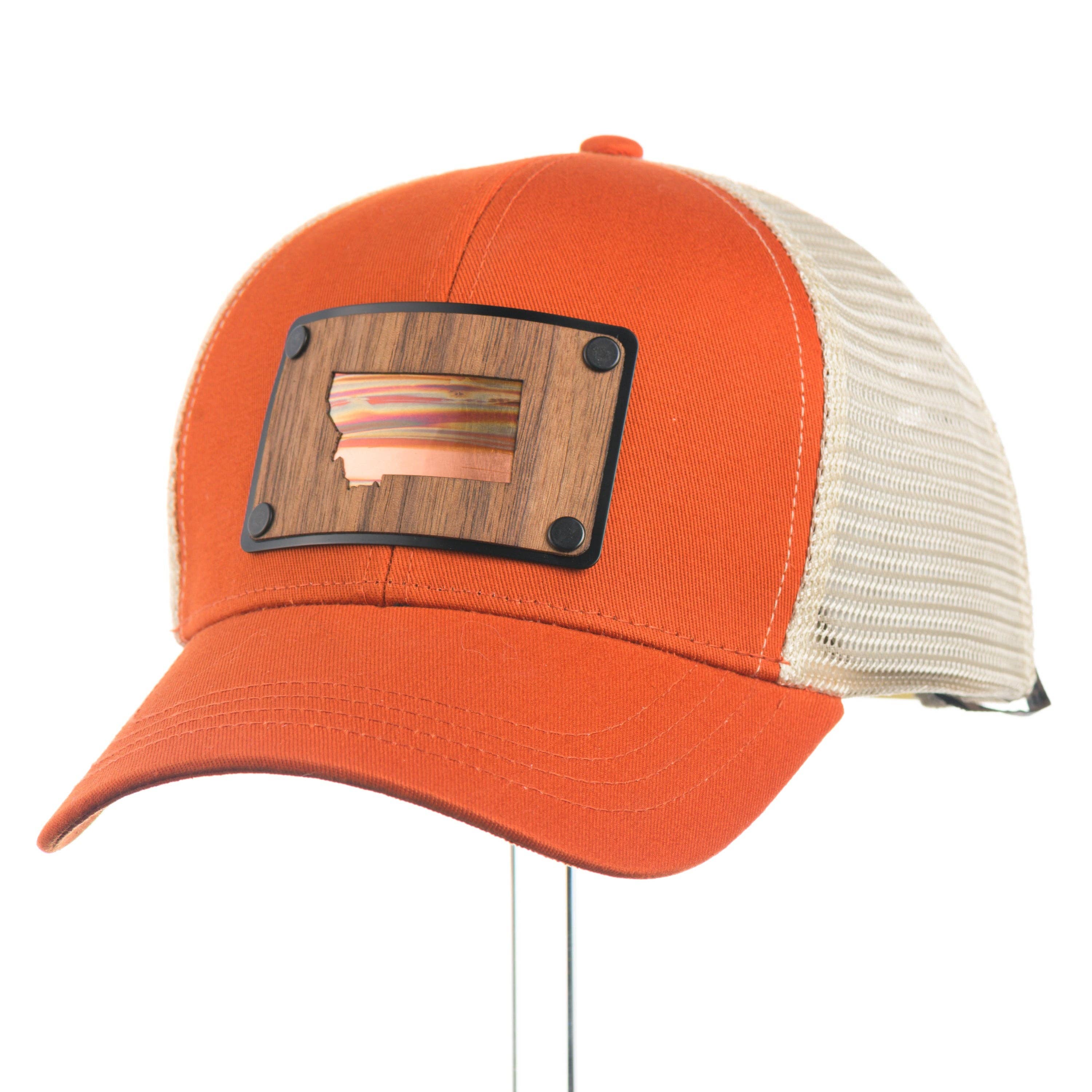 Last Best Supply Co - Wholesale Trucker Hat - Unisex - Walnut Montana and Copper Plate Patch on Organic Picante Trucker Hat2