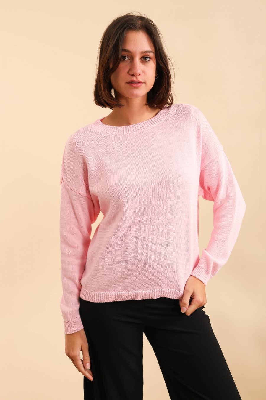 NAÏS PARIS - Vendita all'ingrosso Maglione tricot - Donna - Maglione girocollo a maniche corte in 100% cotone8