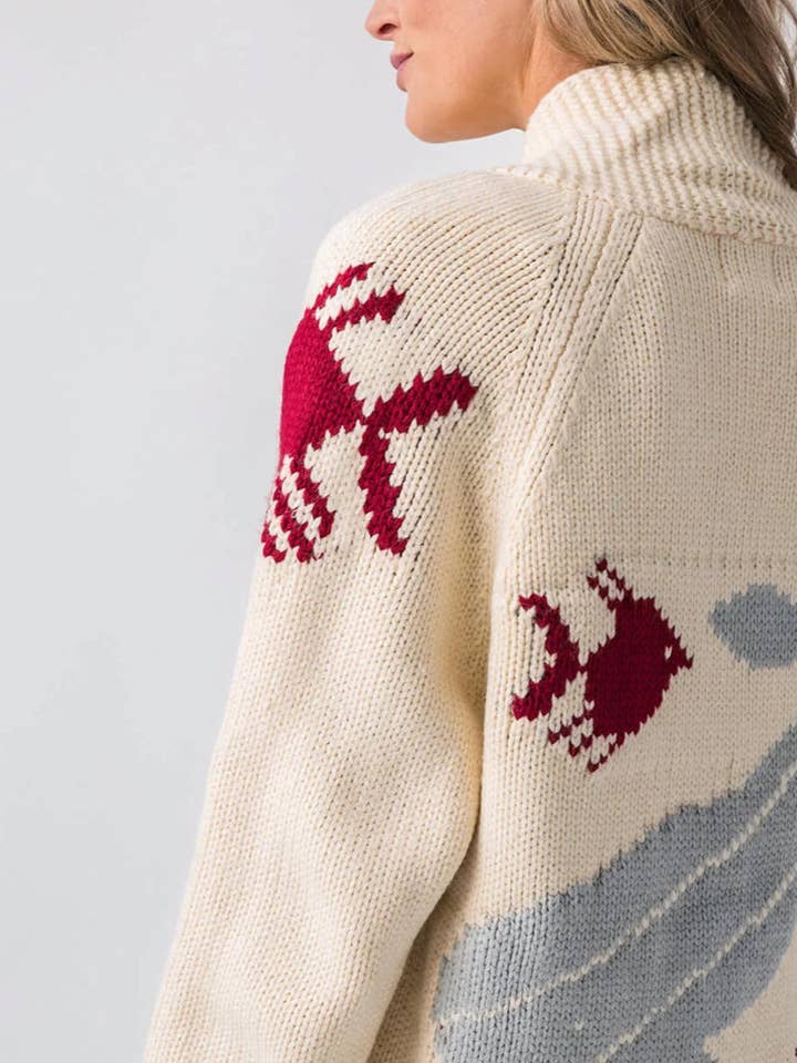 Nantucket Whale & Fish Varsity Cardigan in for wholesale by Pink Pineapple
