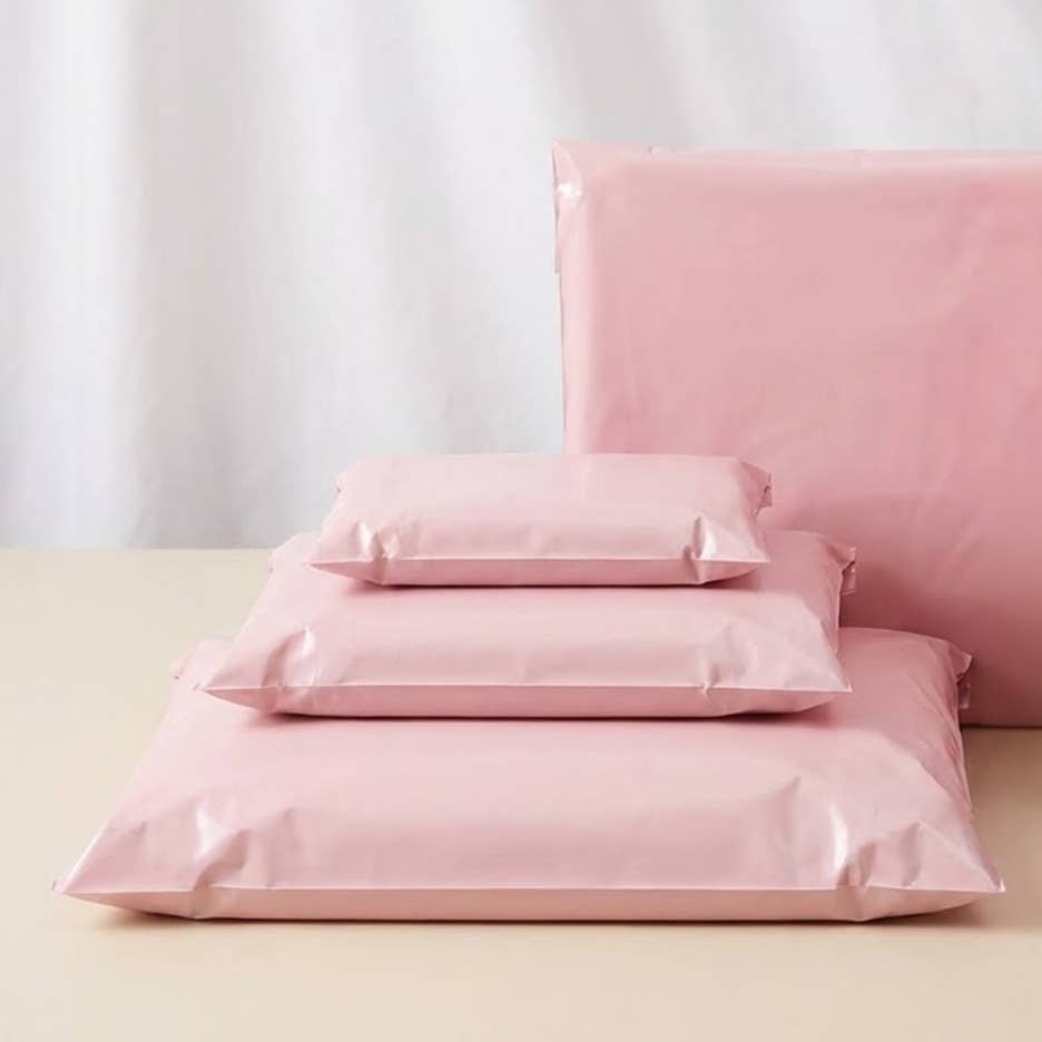 ByHome - Wholesale Envelopes - 100pcs, 4 sizes Light pink thickened poly mailing bag 2