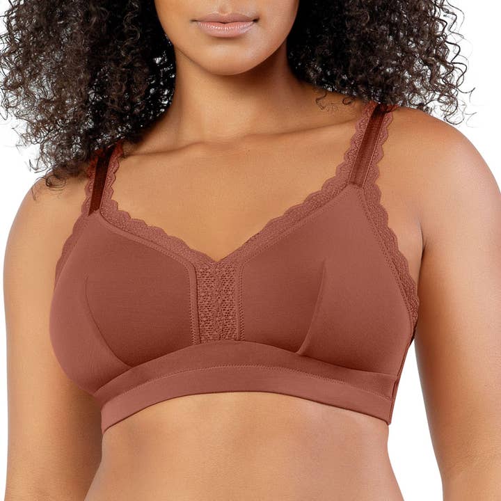 PARFAIT Dalis P5641 Women's Full Busted and Curvy Wire Free Bralette - Spice for wholesale by PARFAIT