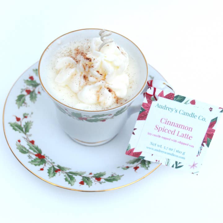 Audrey's Candle Co. - Wholesale Novelty Candle - Cinnamon Spiced Latte | Teacup Candle1