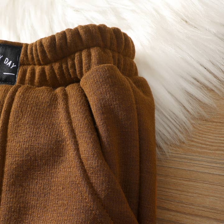 PatPat - Wholesale Trousers – Baby - Baby Boy/Girl Solid Fleece-lining Casual Pants13