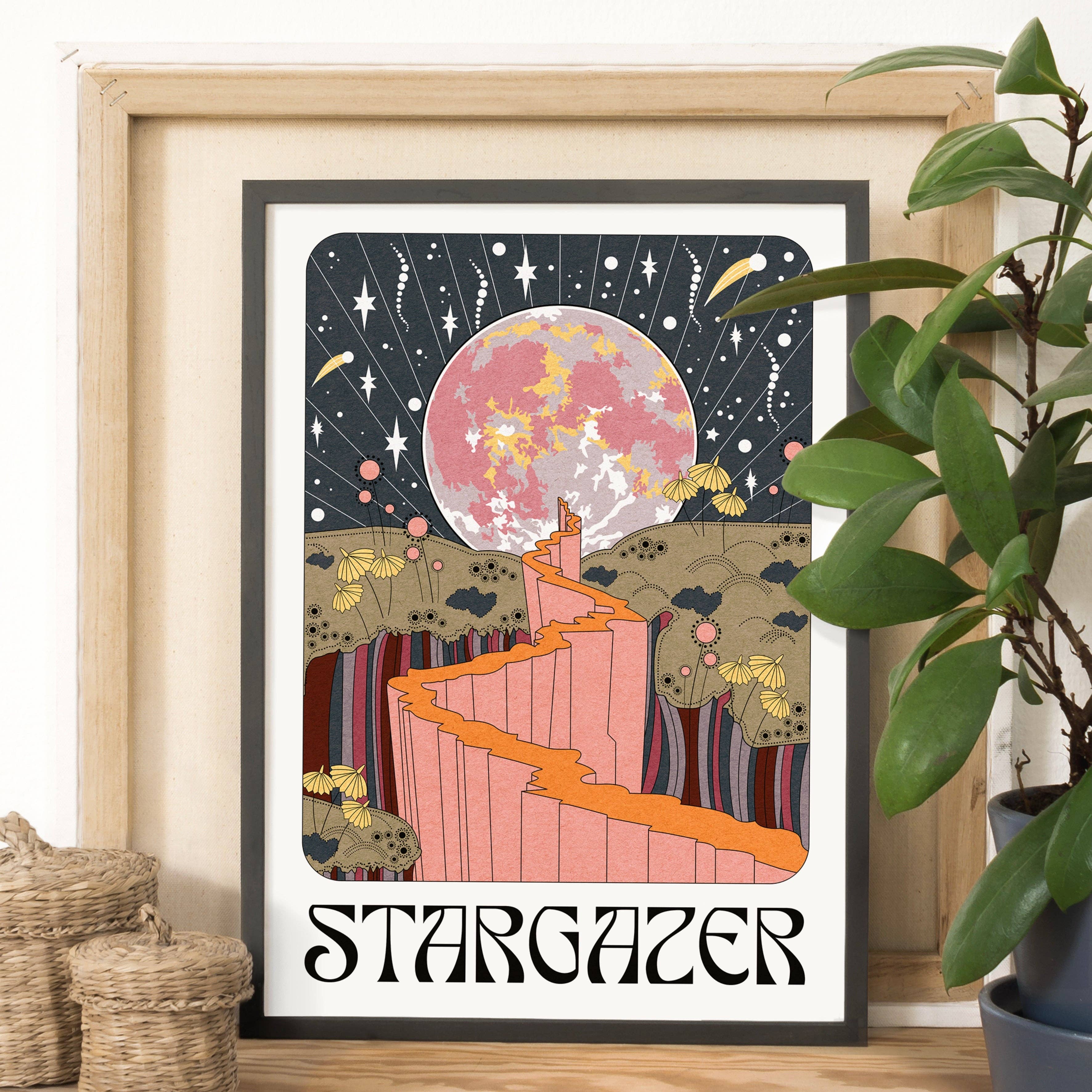 OMG Kitty – wholesale Art print – Stargazer Tarot Card Style Celestial Boho Art Print0