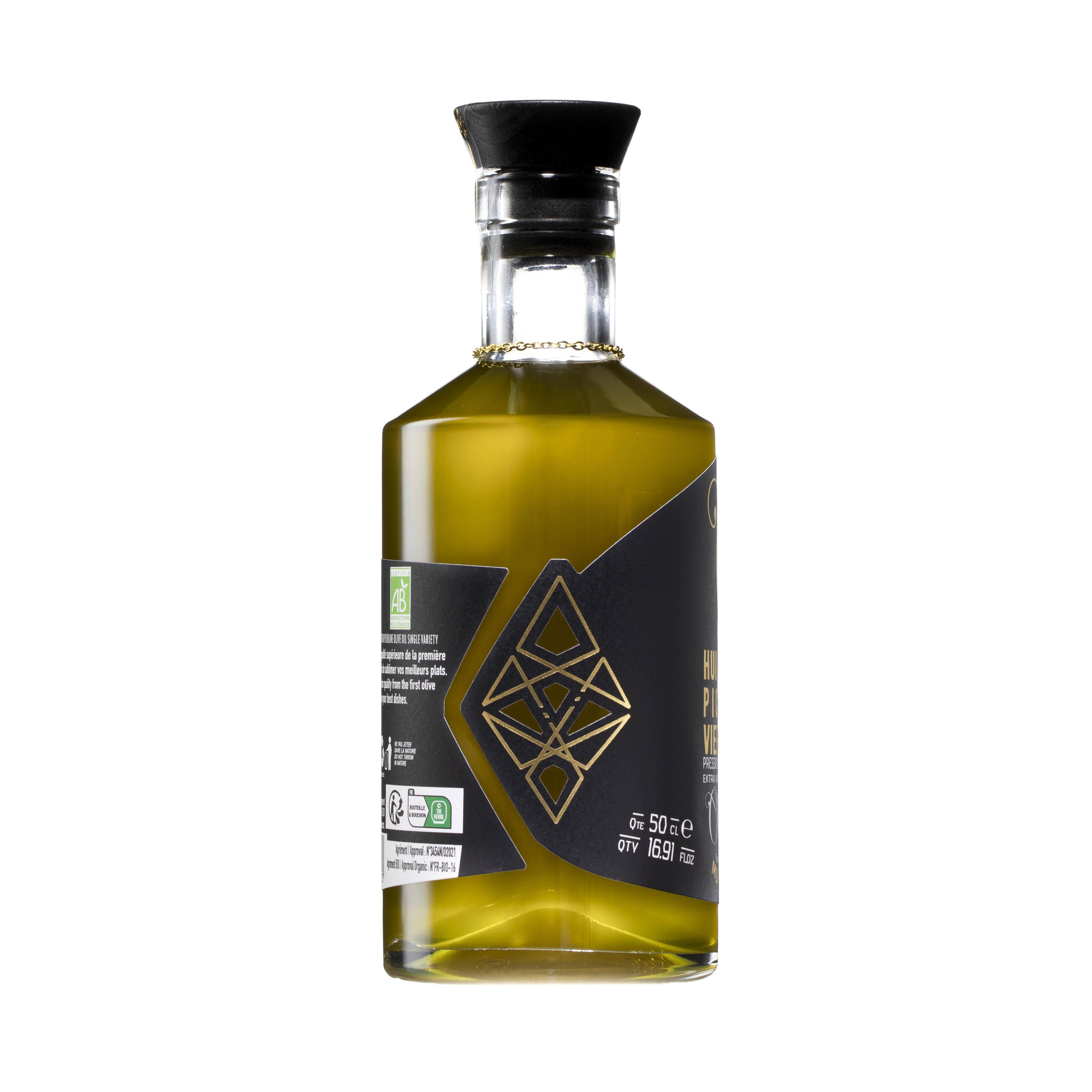 Oleisys - Venta al por mayor Aceite de oliva - Aceite de oliva monovarietal orgánico Oleisys® Picholine 500 ml1