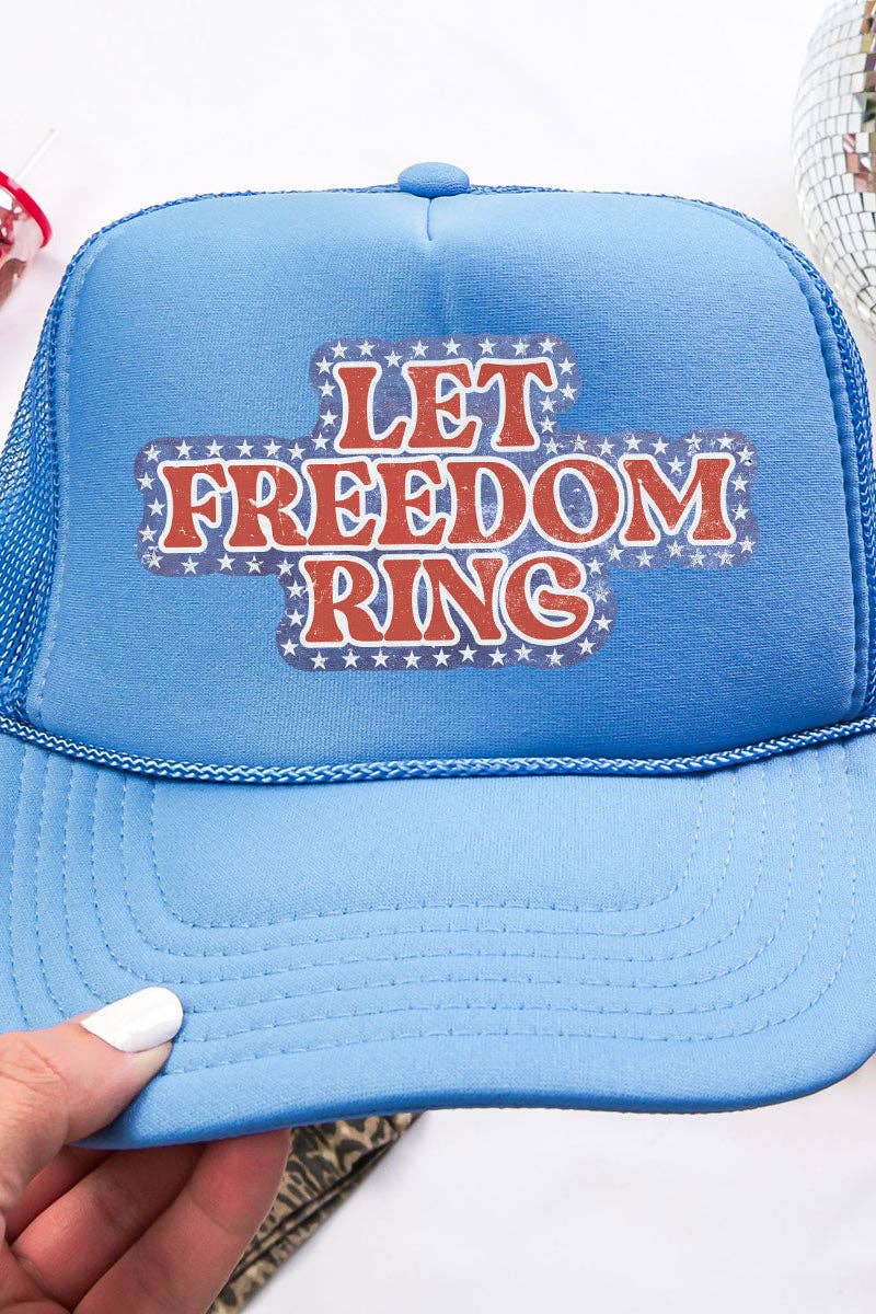 Wholesale Accessory Market - Wholesale Trucker Hat - Women's - Let Freedom Ring Otto Columbia Blue Foam Front Trucker Hat0