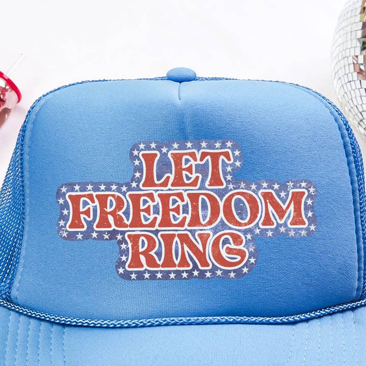 Wholesale Accessory Market - Wholesale Trucker Hat - Women's - Let Freedom Ring Otto Columbia Blue Foam Front Trucker Hat0