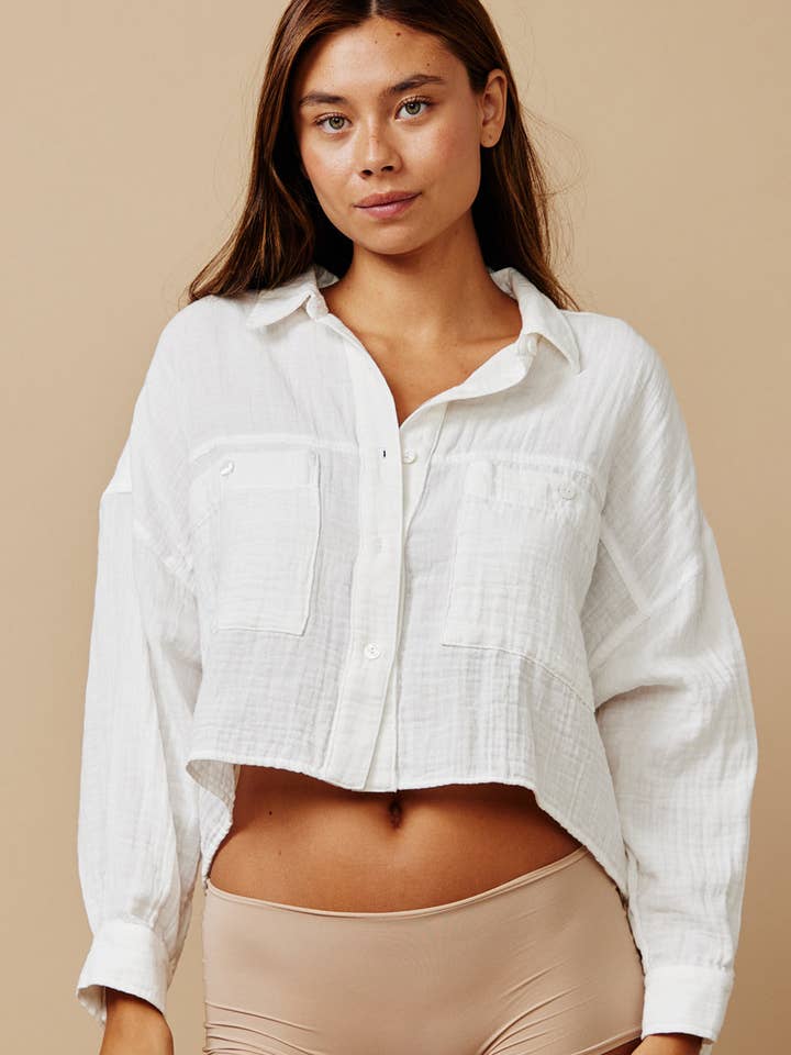 FORMENTERA skjortejakke i dobbelt gaze for engroshandel hos 9seed