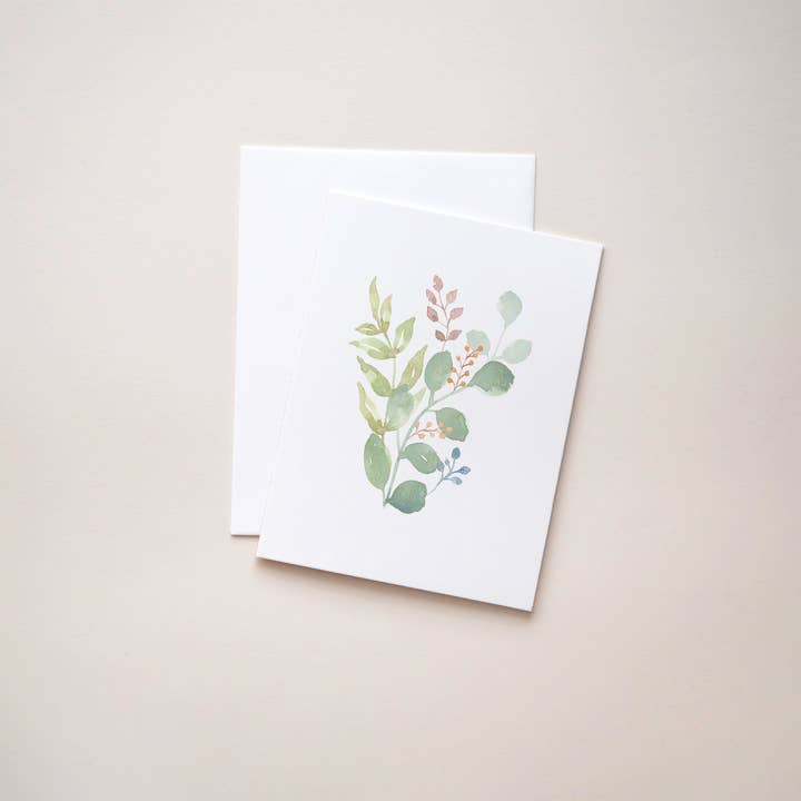 Carte de vœux en forme d'eucalyptus pour la vente par Look Alike Portraits LLC