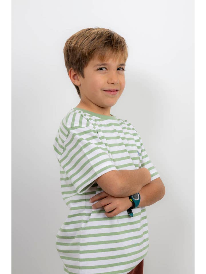 Custi Mikelo: Men's Clothing & Christmas Gifts - Vendita all'ingrosso Maglietta - Bambini - Maglietta a righe verde per bambini | Marsella4