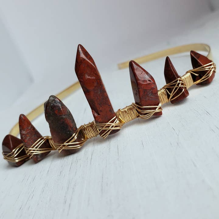 Edelstein-Diadem//Krone - Mohnjasper für den Großhandel von Divine Dragon Designs