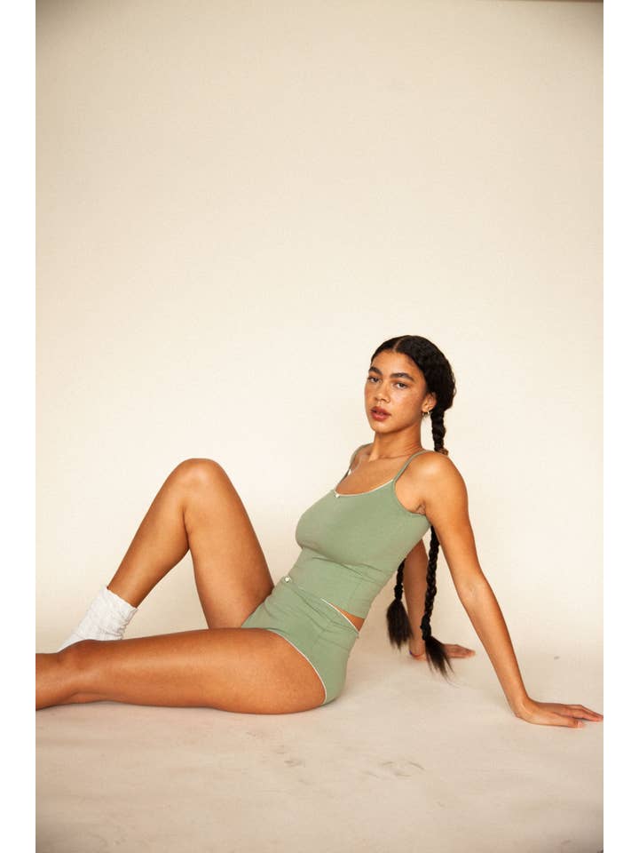 SCOOP BACK CAMI IN SAGE for wholesale on Faire