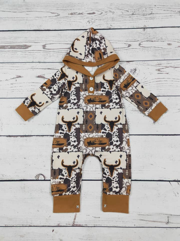 Western Printed Baby Boy Romper for wholesale by sassy kids palace