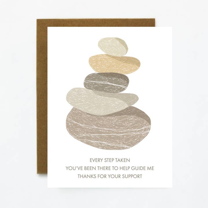 Quiet Lines Design - Wholesale Friendship Card - Support Stones-Thank You and Friendship Greeting Card0