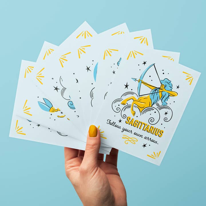 Tarjetas de Astrología con Mantra Inspirador | Conjunto de Todos los Signos del Zodiaco para venta al por mayor de Lucy Loves Paper