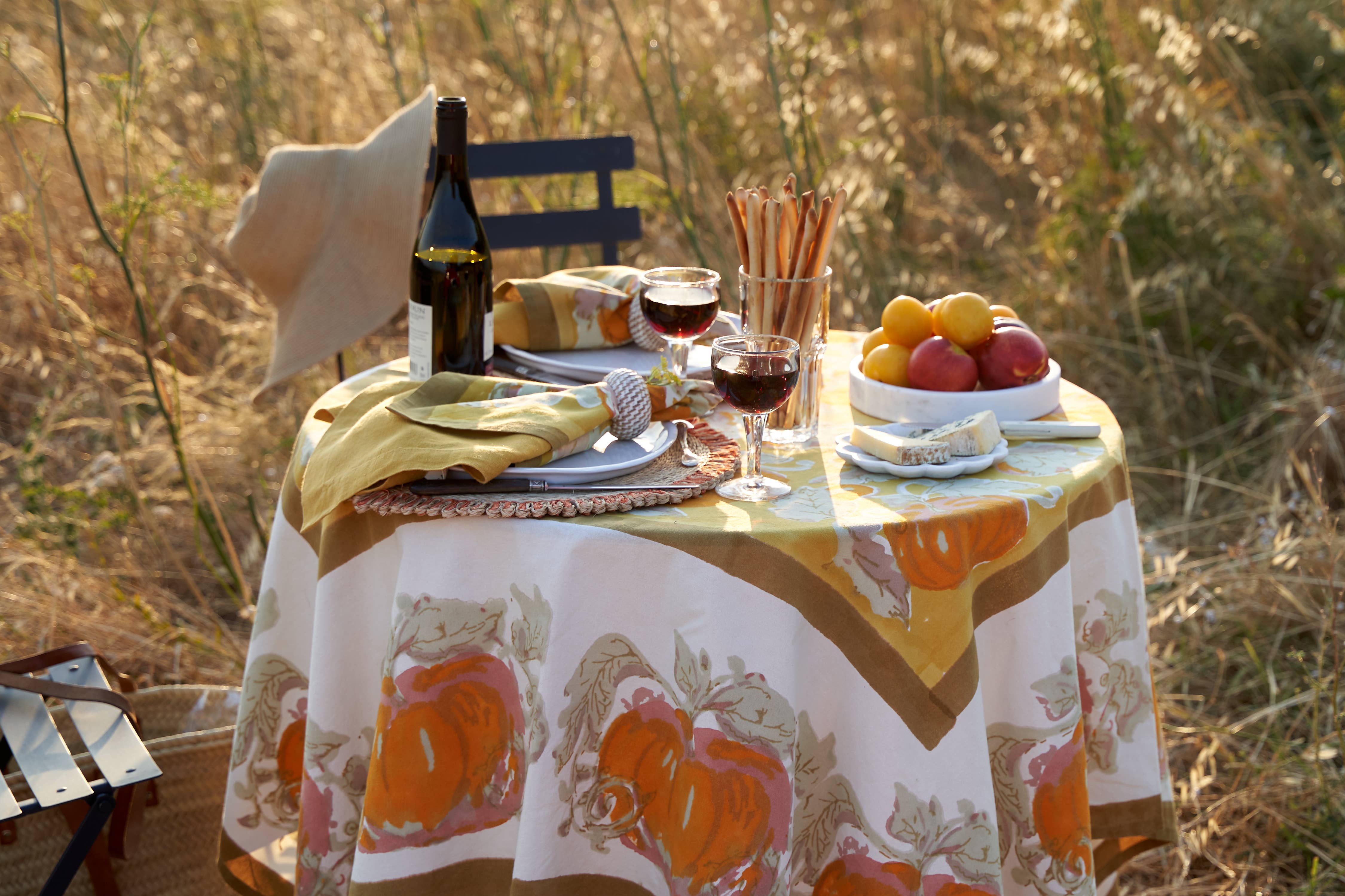 Couleur Nature - Wholesale Tafelkleed - Tafelkleden met pompoen, sinaasappel en mosterd2