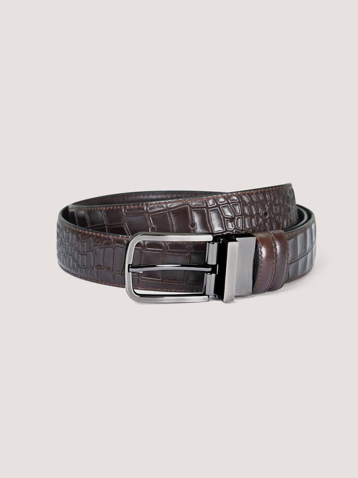 Cinto Castanho de Crocodilo para Homem por atacado de Brian Oak Limited