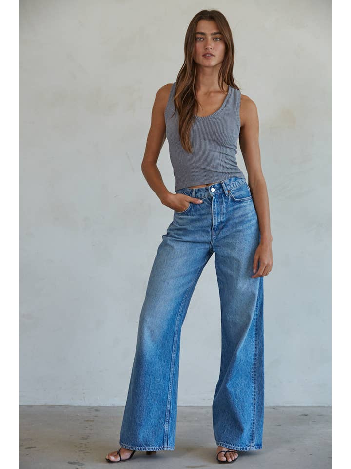 By Together - Wholesale Tank Top - Women's - S1233N | Seamless Knit Nylon Spandex Ribbed V-Neck Tank