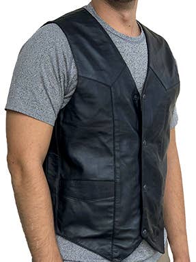 250 - Gilet en cuir d'agneau pour homme Jackson pour la vente par Liberty Wear Apparel