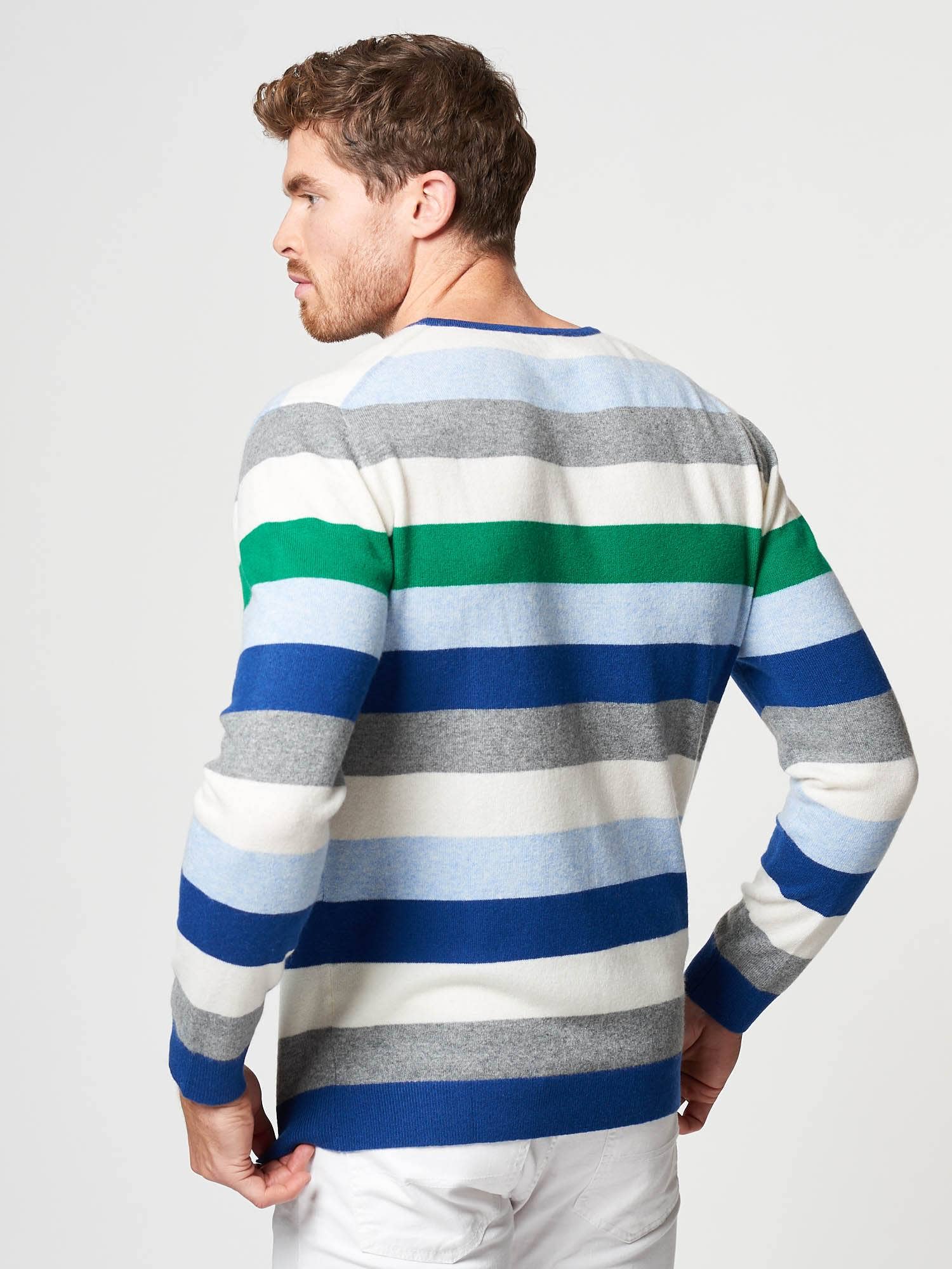 Hand and Jones – wholesale Knitted jumper – Men′s – Cashmere Stripe Sweater2