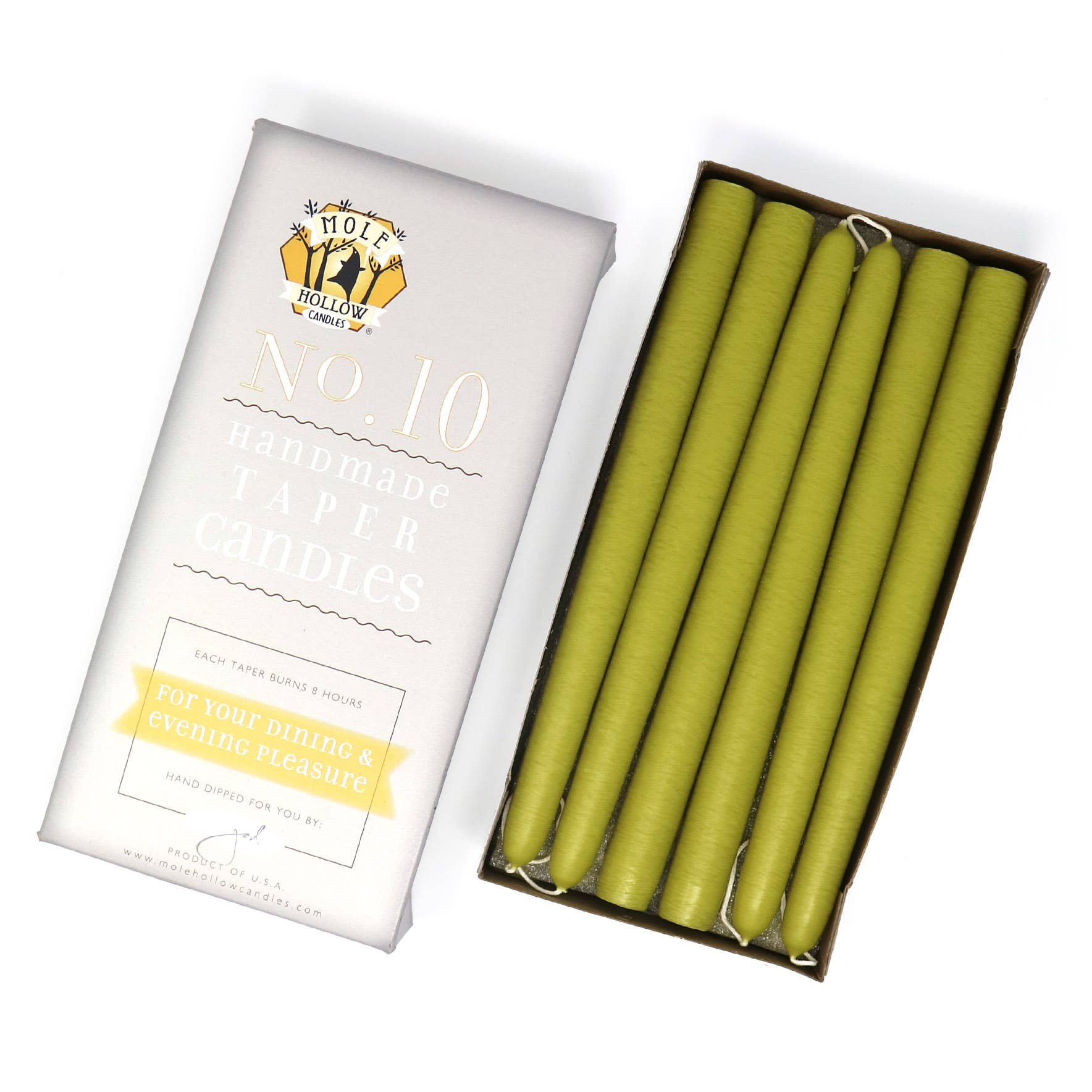 Mole Hollow Candles - Vente Bougies/bougeoirs coniques - Bougies effilées non parfumées trempées à la main de 10" - 39 couleurs fabriquées aux États-Unis23