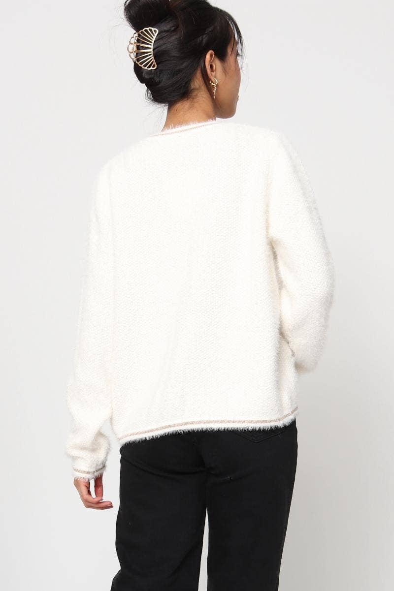 DIX-ONZE - Wholesale Cardigan - Women's - Open Cardigan with Contrasting Finishes – Chic & Comfort10