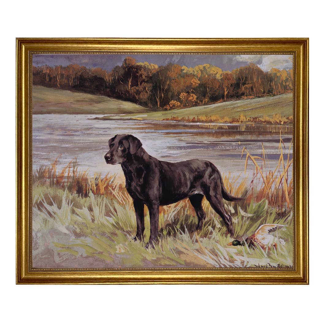 Madison Bay Co. - Historical Home Decor Reproductions - Wholesale Art Print - Labrador Retriever with Duck Framed Painting Print on Canvas5