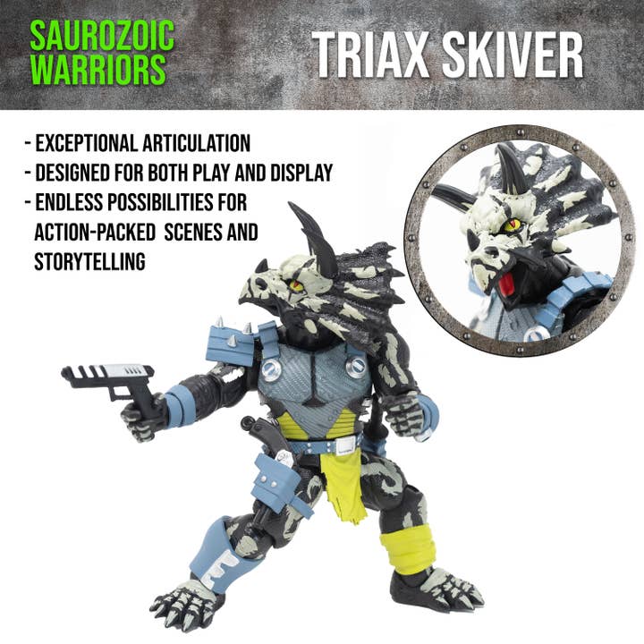 Saurozoic Warriors Action Figure: Triax Skiver (Night Lands Deco) for wholesale by Boss Fight Studio Llc