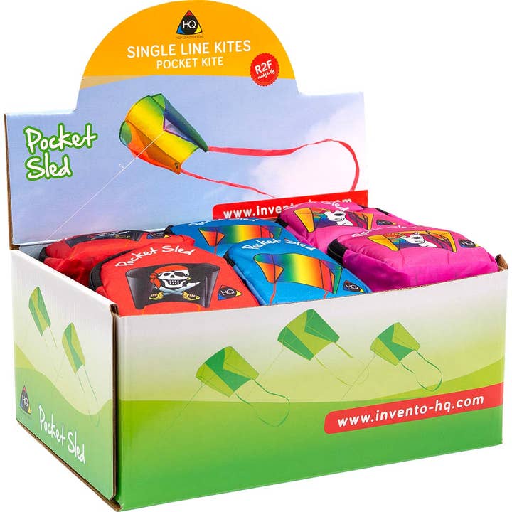 HQ Kites & Designs - Wholesale Kite - Pocket Sled Display - contains 24 assorted kites