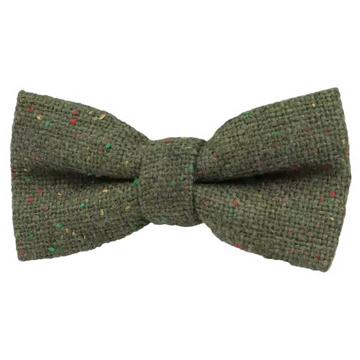 Nœud papillon pour garçons en tweed vert olive pour la vente par Dickie Bow
