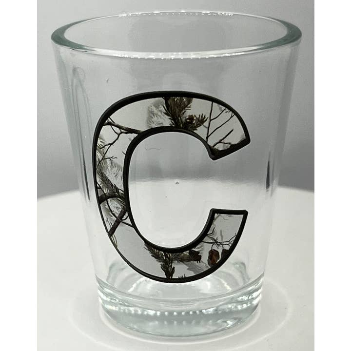 7 Star - Wholesale Shot Glass - "C" Letter Camouflage Shot Glass 2 Oz